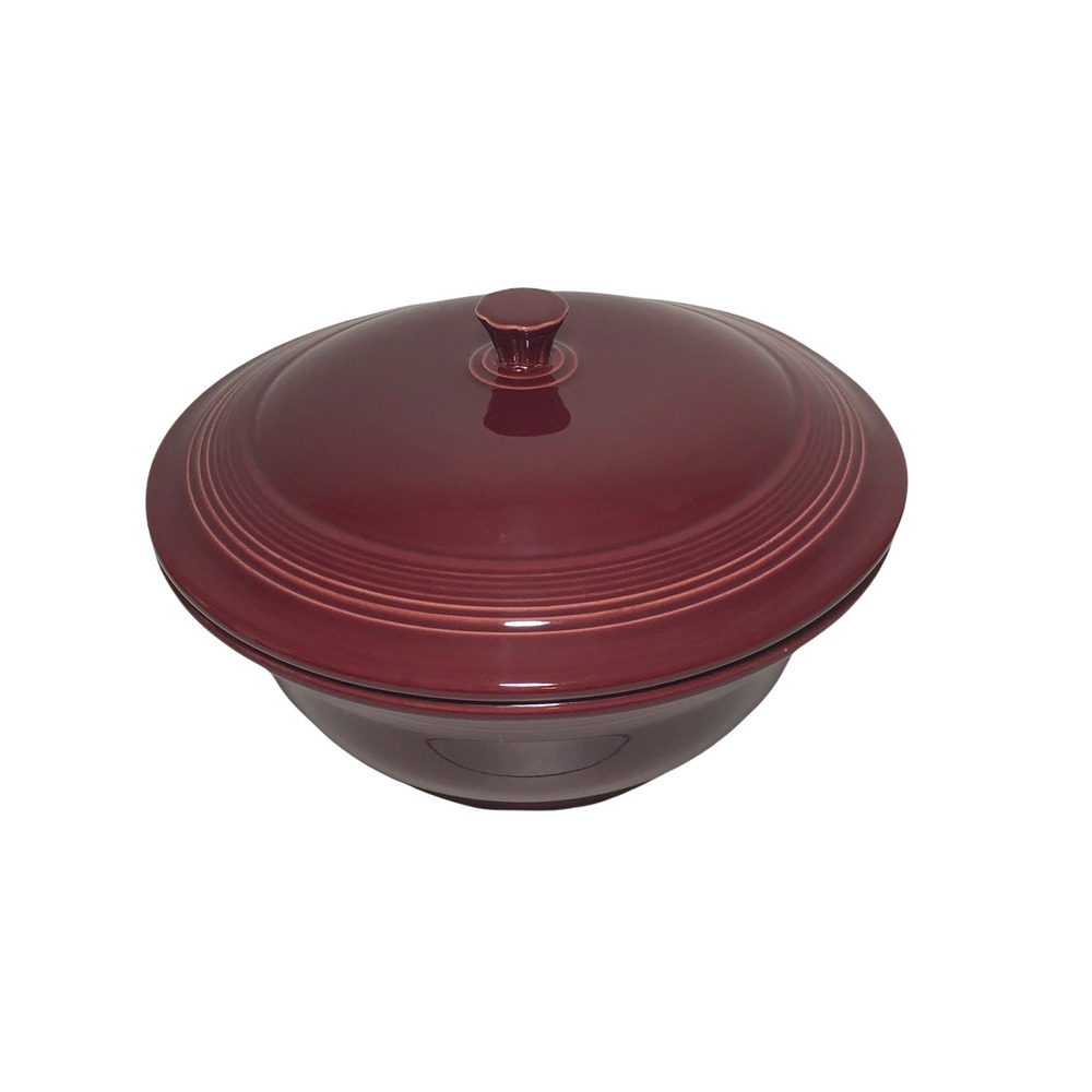 Fiestaware Burgandy Covered Lidded‎ Casserole Dish USA HLC Fiesta